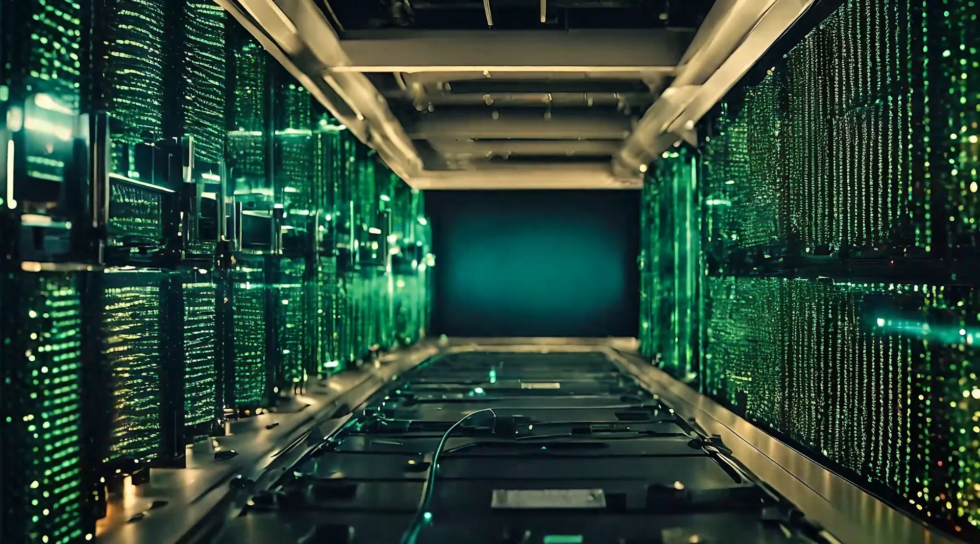 Futuristic Data Center Server Room Backdrop Video